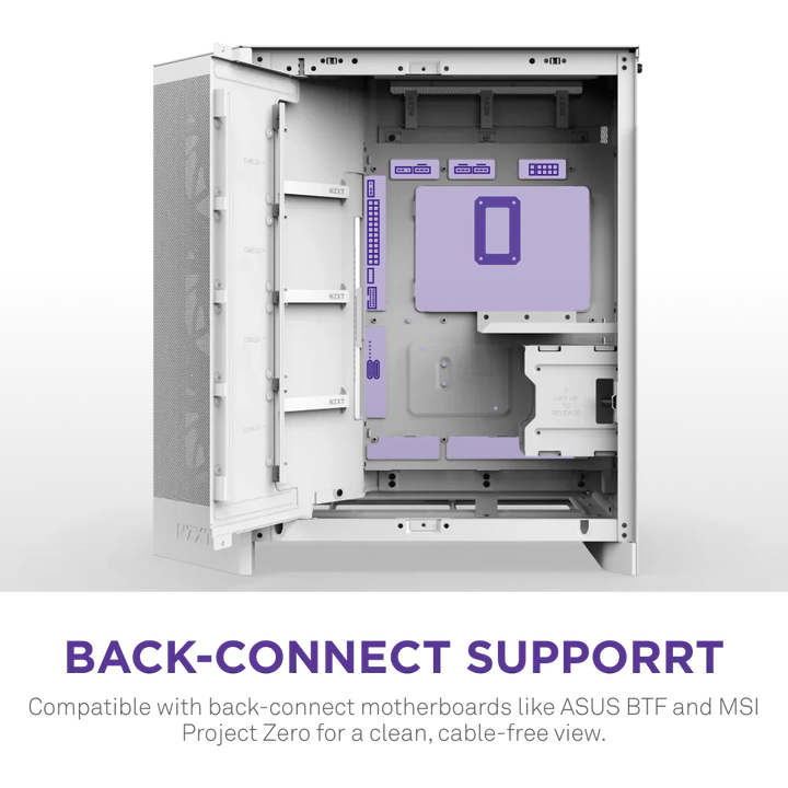 NZXT H9 Flow RGB (2025) Dual-Chamber Mid Tower Case With RGB Fans - All White