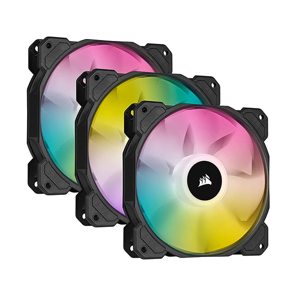 Corsair iCUE SP120 RGB ELITE Performance 120mm PWM Fan - Triple Pack with Lighting Node CORE