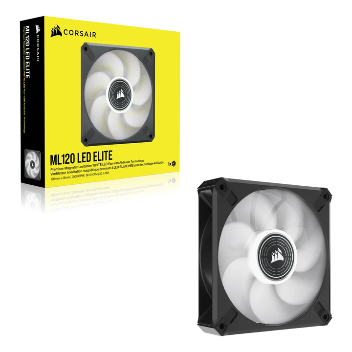 CORSAIR ML120 LED ELITE White Premium 120mm PWM Magnetic Levitation Fan