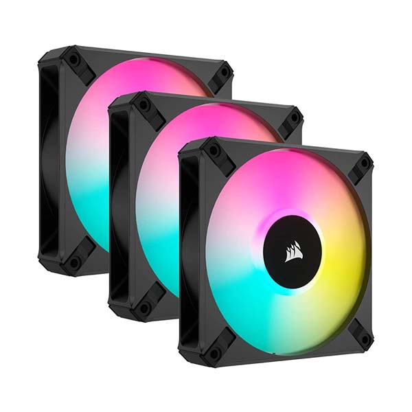 Corsair iCUE AF120 RGB ELITE 120mm PWM Triple Fan Kit - Black