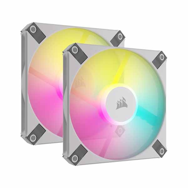 Corsair iCUE AF120 RGB SLIM 120mm PWM Twin Fan Pack - White