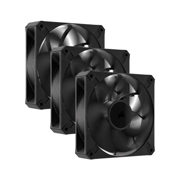 CORSAIR RS120 MAX - 3 x 120mm PWM Thick Fans Triple Pack - Black