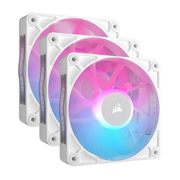 CORSAIR iCUE LINK RX120 RGB - 3 x 120mm PWM Fan Triple Starter Kit - White