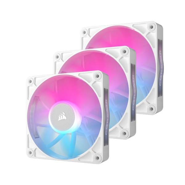 CORSAIR iCUE LINK RX120 RGB - 3 x 120mm PWM Fan Triple Starter Kit - White