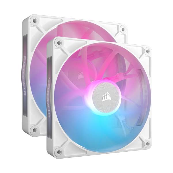 CORSAIR RX140 iCUE LINK RX140 RGB - 2 x 140mm PWM Fan Twin Starter Kit - White