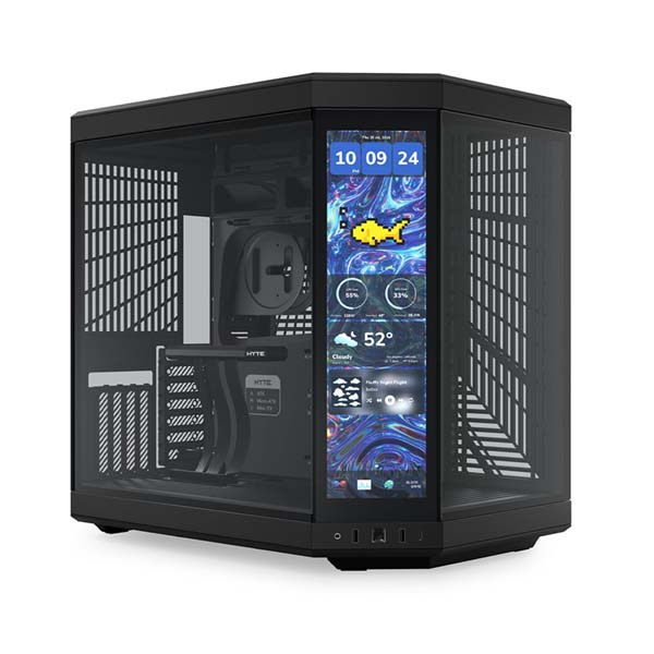 HYTE Y70 TOUCH INFINITE - 14.5 Inch Integrated IPS Touchscreen ATX Mid-Tower Case - Pitch Black