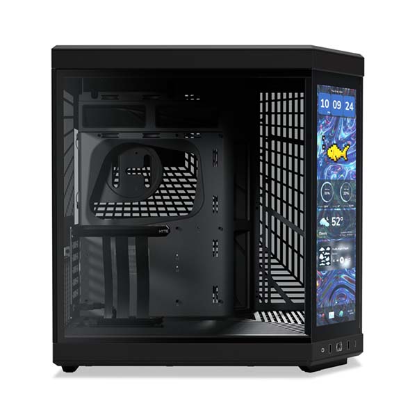 HYTE Y70 TOUCH INFINITE - 14.5 Inch Integrated IPS Touchscreen ATX Mid-Tower Case - Pitch Black