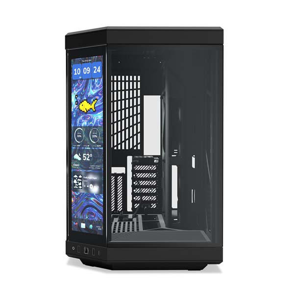 HYTE Y70 TOUCH INFINITE - 14.5 Inch Integrated IPS Touchscreen ATX Mid-Tower Case - Pitch Black