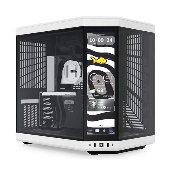 HYTE Y70 TOUCH INFINITE - 14.5 Inch Integrated IPS Touchscreen ATX Mid-Tower Case - Panda