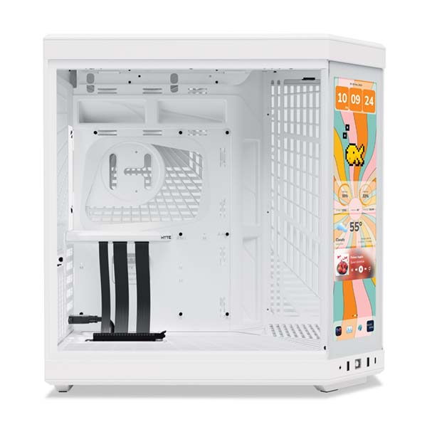 HYTE Y70 TOUCH INFINITE - 14.5 Inch Integrated IPS Touchscreen ATX Mid-Tower Case - Snow White