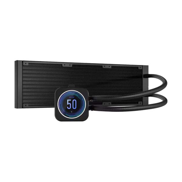 Corsair iCUE H150i ELITE RGB 360mm AIO CPU Liquid Cooler with LCD XT Display - Black