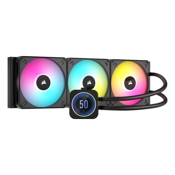 CORSAIR iCUE H170i ELITE LCD XT Display RGB - 420mm AIO CPU Liquid Cooler - Black