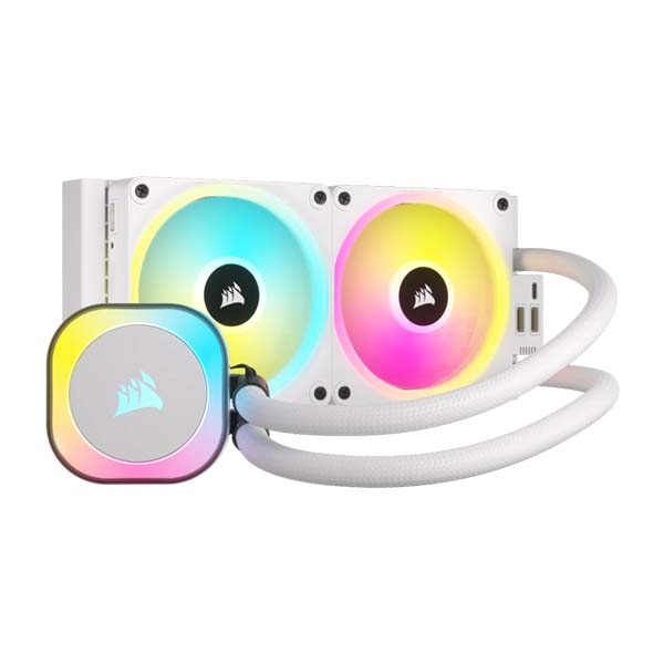 CORSAIR iCUE LINK H100i RGB - 240mm AIO CPU Liquid Cooler - White