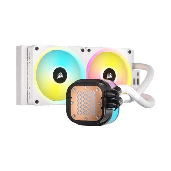 CORSAIR iCUE LINK H100i RGB - 240mm AIO CPU Liquid Cooler - White