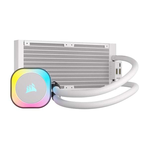 CORSAIR iCUE LINK H100i RGB - 240mm AIO CPU Liquid Cooler - White