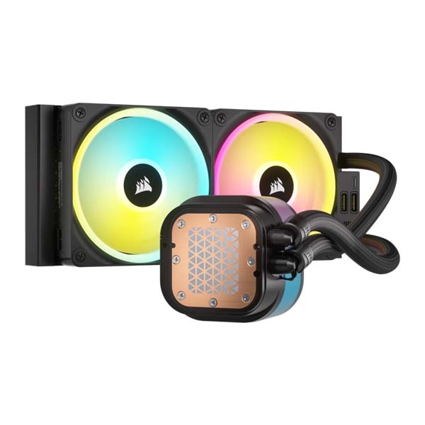 CORSAIR iCUE LINK H100i LCD RGB - 240mm AIO CPU Liquid Cooler - Black