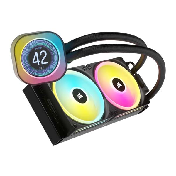 CORSAIR iCUE LINK H100i LCD RGB - 240mm AIO CPU Liquid Cooler - Black