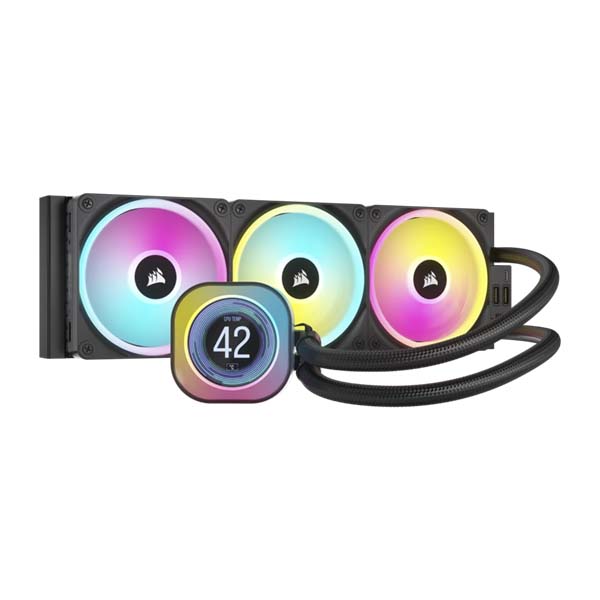 CORSAIR iCUE LINK H150i LCD RGB - 360mm AIO CPU Liquid Cooler - Black