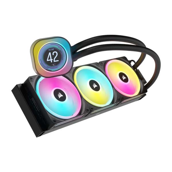 CORSAIR iCUE LINK H150i LCD RGB - 360mm AIO CPU Liquid Cooler - Black