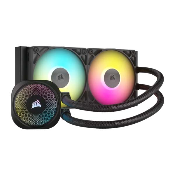 CORSAIR iCUE LINK TITAN 240mm - 2 x RX120 RGB AIO Liquid CPU Cooler - Black