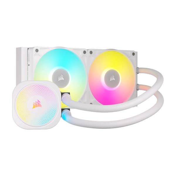 CORSAIR iCUE LINK TITAN 240mm - 2 x RX120 RGB AIO Liquid CPU Cooler - White