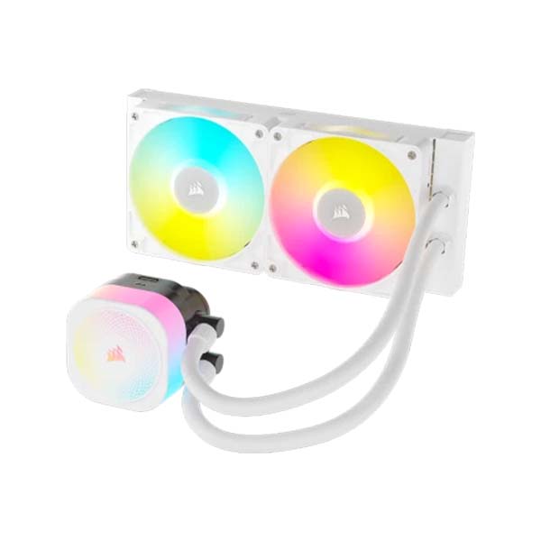 CORSAIR iCUE LINK TITAN 240mm - 2 x RX120 RGB AIO Liquid CPU Cooler - White