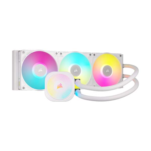 CORSAIR iCUE LINK TITAN 360mm - 3 x RX120 RGB AIO Liquid CPU Cooler - White