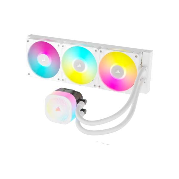 CORSAIR iCUE LINK TITAN 360mm - 3 x RX120 RGB AIO Liquid CPU Cooler - White