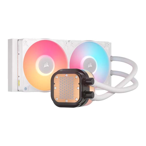 CORSAIR iCUE LINK TITAN 240mm - 2x RX120 LCD Liquid CPU Cooler - White