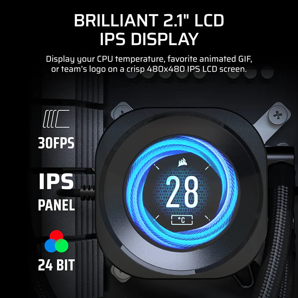 CORSAIR NAUTILUS 360 RS LCD Liquid CPU Cooler - Black