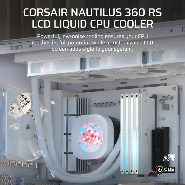 CORSAIR NAUTILUS 360 RS LCD Liquid CPU Cooler - White