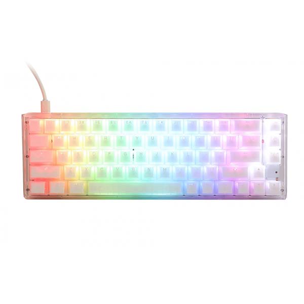DUCKY ONE 3 SF - Red Switch RGB Hot-Swap Wired Mechanical Keyboard - Aura White - AR Layout