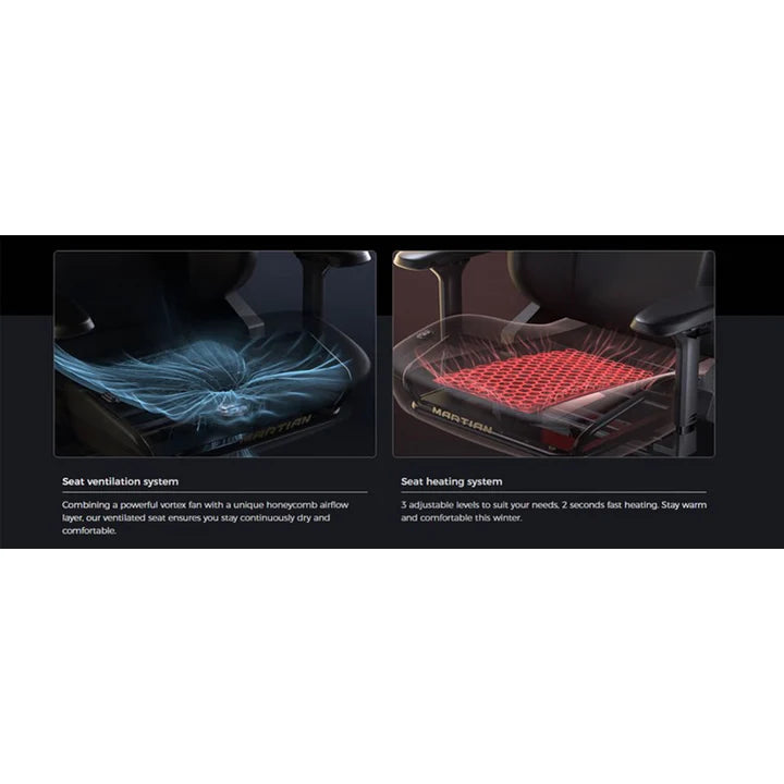 DXRacer MARTIAN Series Electric Adjustable Backrest Large Gaming Chair - Black