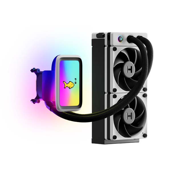 HYTE THICC Q60 - 5 Inch Ultraslim HD Display 240mm CPU Liquid Cooler - Black/White