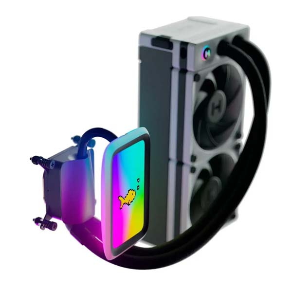 HYTE THICC Q60 - 5 Inch Ultraslim HD Display 240mm CPU Liquid Cooler - Black/White