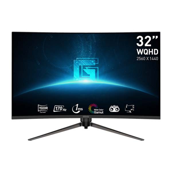 MSI G32CQ5P - 32 Inch WQHD 170Hz 1ms VA Curved Gaming Monitor - Black