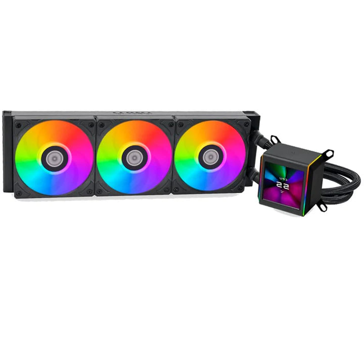 LIAN LI Galahad II LCD 360mm ARGB Liquid CPU Cooler With 2.88" IPS LCD Screen - Black