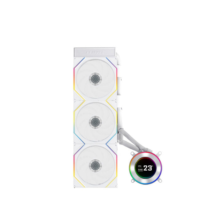 LIAN LI Hydro-Shift II LCD-C 360TL Liquid CPU Cooler with TL Wireless Fans, 2.1" IPS LCD Screen - White