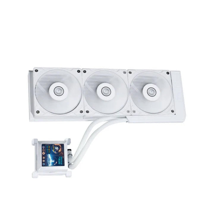 LIAN LI Hydro-Shift LCD AIO 360mm Liquid CPU Cooler with 2.88" IPS LCD Screen - White