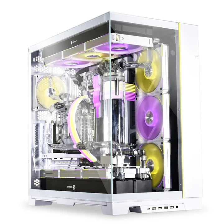 LIAN LI O11 Dynamic EVO XL RGB Tempered Glass Full Tower Gaming Case - White (Fans Not Included)