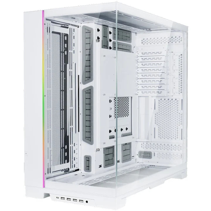 LIAN LI O11 Dynamic EVO XL RGB Tempered Glass Full Tower Gaming Case - White (Fans Not Included)