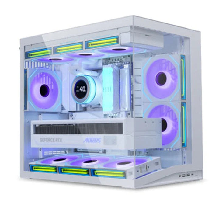 LIAN LI O11 Dynamic Mini V2 ATX Mid Tower Gaming Case - White (Fans Not Included)