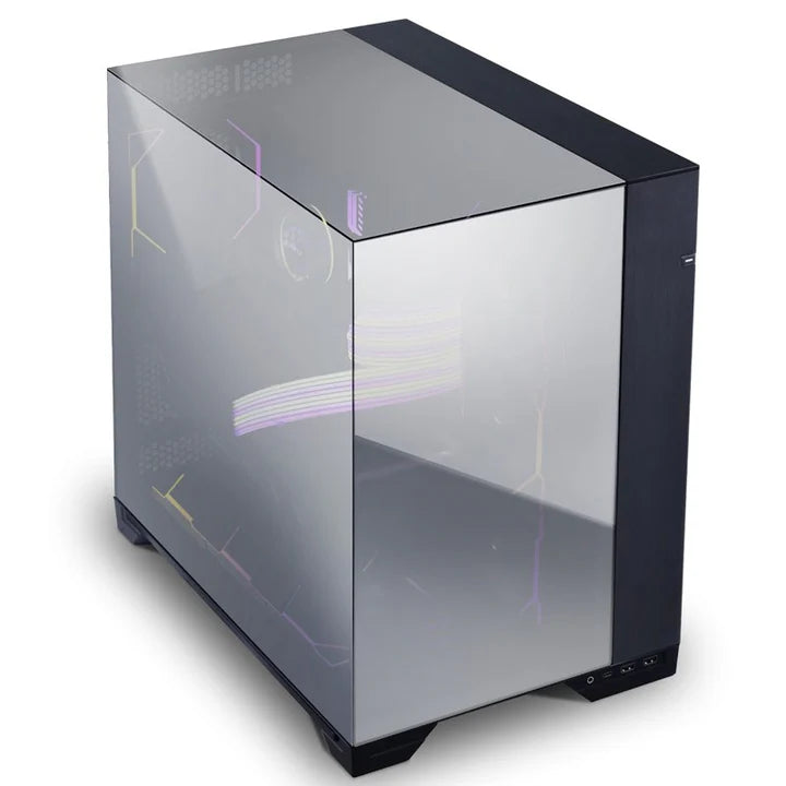 LIAN LI O11 VISION Tempered Glass Mid Tower Gaming Case - Chrome (Fans Not Included)