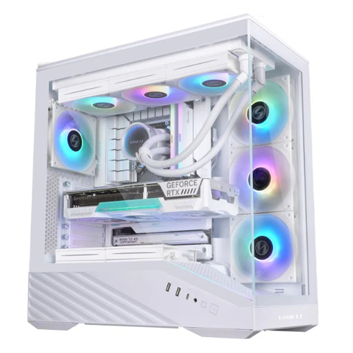 LIAN LI Vector V100 E-ATX Mid Tower Gaming Case - White (4 ARGB Fans Included)