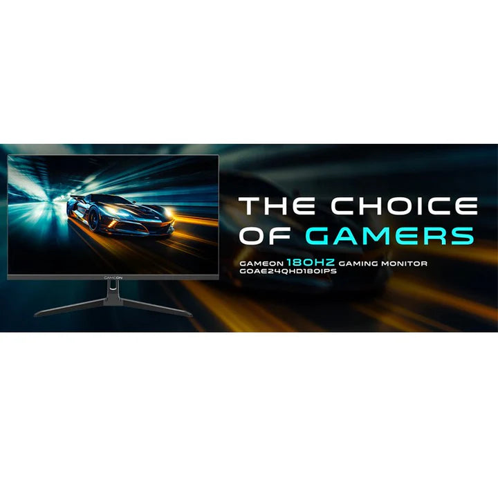 GAMEON GOAE24QHD180IPS Pro Series 23.8” QHD 180HZ, MPRT 0.5ms, HDMI 2.1, Fast IPS Gaming Monitor (Supports PS5) - Black