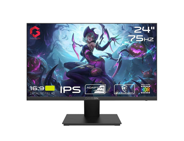 GAMEON GOB24FHD75IPS 24" FHD, 75Hz, 4ms, Flat IPS Gaming Monitor With G-Sync & Free Sync - Black