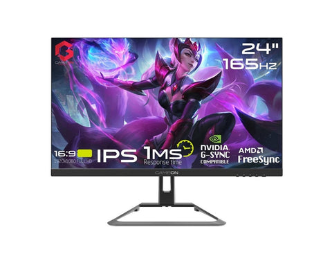 GAMEON GOE24FHD165, 24" FHD, 165Hz, 1ms (1920x1080) Flat IPS Gaming Monitor With G-Sync & Free Sync - Black