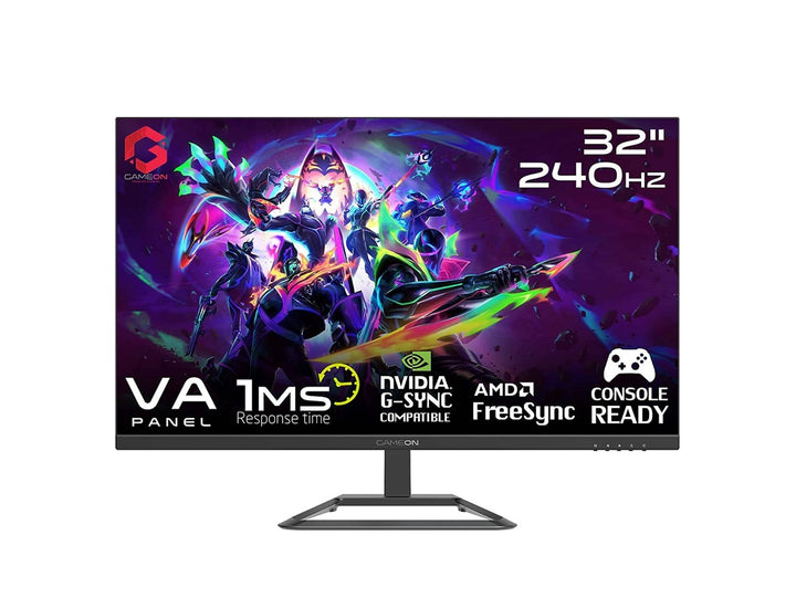 GAMEON GOP32FHD240VA 32" FHD, 240Hz, 1ms (1920x1080) Flat VA Gaming Monitor With G-Sync & Free Sync - Black (HDMI 2.1 Console Compatible)