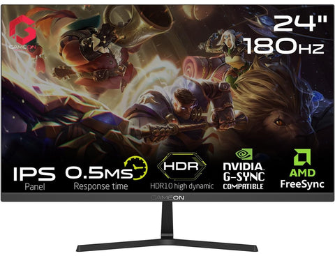 GAMEON GOPS24180IPS 24" FHD Fast IPS, 180Hz, 0.5 ms, HDMI 2.0 Gaming Monitor (Adaptive Sync and G-Sync Compatible)