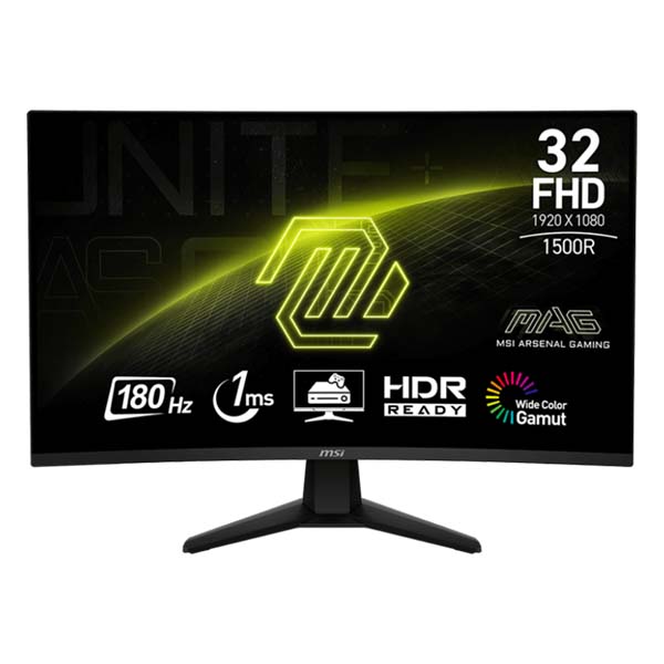 MSI MAG 32C6 - 32 Inch FHD 180Hz 1ms HDMI 2.0 VA Gaming Monitor - Black